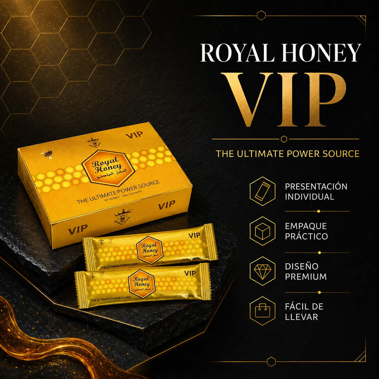 ROYAL HONEY VIP GOLD CAJA DE 12 SOBRES
